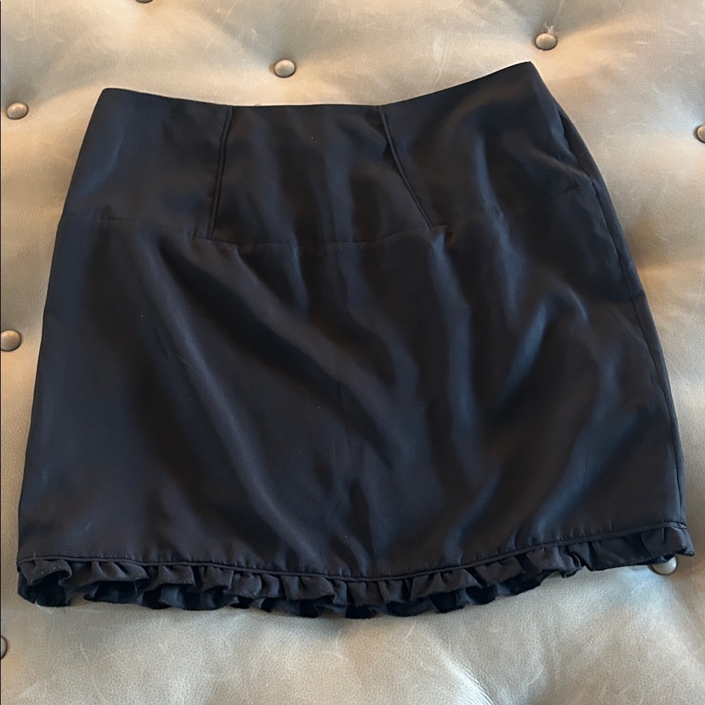 Banana Republic Black Mini Skirt with Ruffle Hem